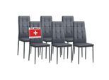 Albatros Esszimmerstühle RIMINI 6er Set, Grau - Edles Italienisches Design, Polsterstuhl Kunstleder-Bezug, Modern und Stilvoll am Esstisch - Küchenstuhl, Stuhl Esszimmer hohe Belastbarkeit
