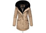 NAVAHOO Damen Wintermantel Winterparka Gefüttert mit 2 Kunstpelz-Kapuzen Sweety Deluxe