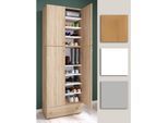 VCM Holz-Schuhschrank Maße: H. 200 x B. 70 x T. 39 cm Allzweckschrank 9 Fächer 4 Drehtüren extra Schublade – Lona