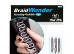 MAVURA Haarstyling-Set BraidWonder Flechtwunder Stylinghilfe Flechthilfe Frisurenhilfe, Braider Zopfhilfe Haardreher Werkzeug, zum Flechten von Haare Dutt Haarstyling [3er Set], schwarz