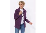 Fleecejacke CASUAL LOOKS, Damen, Gr. 42, lila (pflaume), 100% Polyester, unifarben, lässig geschnitten, Jacken Fleecejacke