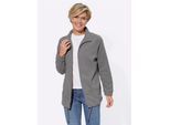 Fleecejacke CASUAL LOOKS, Damen, Gr. 19, grau, 100% Polyester, unifarben, lässig geschnitten, Jacken Fleecejacke