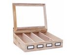 Besteckkiste MCW-C25, Holzbox mit Deckel Besteckkasten, Paulownia 17x37x33cm ~ naturbraun