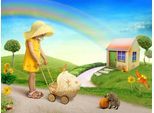 Papermoon Fototapete »Kind mit Kinderwagen«