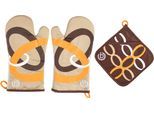 bugatti Topfhandschuhe »Ellipse«, (Set, 3 tlg., bestehend aus 2x Ofenhandschuh, 1x Topflappen)