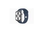 Apple Watch SE GPS 44mm - Silver Aluminium Case with Storm Blue Sport Band - S/M