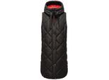 NAVAHOO Damen Steppweste Bodywarme Outdoor Weste lang mit warme Kapuze Schnuckel