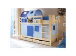 TiCAA Etagenbett "Marcel" Kiefer Natur Classic
