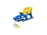 Kinderschlitten Bullet Control blau mit abnehmbarem Sitz und Lenkrad mit Hupe
