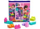 MEGA BLOKS Spielbausteine Mega Bloks Bausteinebeutel, Groß 80 Teile, pinkfarben, (80 St), bunt