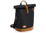 Fillikid Wickelrucksack Berlin, schwarz melange, inkl. Wickelauflage, beige|schwarz