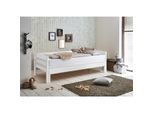 Relita - Funktionsbett Emilia ausziehbar 90/180x200 Buche massiv weiß