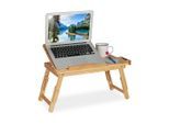 relaxdays Laptoptisch Klappbarer Laptoptisch aus Bambus