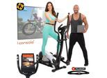 Miweba Sports Ellipsentrainer Profi Crosstrainer MC300 inkl. Pulsgurt - 21 kg Schwungmasse (8 Intensitätsstufen, 16 Trainings Programme, Cardio, Fitnessgerät, Sportgerät, verstellbar, 1-tlg., iConsole, Kinomap, FitHiWay App, großes LCD Display, Tablet- und Smartphonehalter, Safety-Key, Sensoren am Lenker + Pulsmesser, Anti-Rutsch-Griffe, Transportrollen, Magnetbremse), Sportgeräte Fitnessgeräte fü