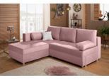 Home affaire Ecksofa Italia L-Form, mit Bettfunktion und Bettkasten, Federkern-Polsterung, rosa