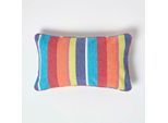 Housse de coussin en coton à rayures multicolores, 30 x 50 cm - Multicolore - Homescapes