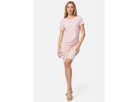 PM SELECTED Damen Modisches Longshirt Shirtkleid mit seitlicher Raffung in Einheitsgröße PM41