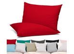 Kissenhüllen 2er Set Kissenbezug, Kissenhülle aus Baumwolle, Premium Jersey 160g/m², Beautex (2 Stück), rot