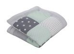 Krabbeldecke Baby Krabbeldecke 100x100 cm "Mint Grau" (Made in EU)