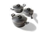STONELINE® CERAMIC Kochgeschirr-Set, 6-tlg. mit Glasdeckeln
