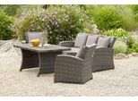 KONIFERA Gartenlounge-Set »Siros«, (12 tlg.), 3-er Sofa, 2 Sessel, Tisch 135x82 cm, Polyrattan