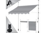 KESSER® Klemmmarkise mit Handkurbel Balkon, Balkonmarkise ohne Bohren, UV-beständig höhenverstellbar wasserabweisend , Sonnenschutz, Terrassenüberdachung , einfache Montage