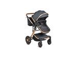 Moni Kinderwagen Polly 3 in 1 Babyschale, Babywanne, Sportsitz, klappbar, Tasche schwarz