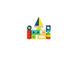 Tooky Toy Kinder Holzbausteine TL717 Buchenholz, 13 Bausteine, Aufbewahrungsbox bunt