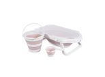 Cangaroo Badewannen-Set Hawaii 4-teilig faltbar Wasserablauf Ablagefächer Netz rosa