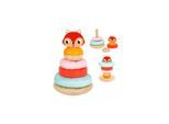 Tooky Toy Stapelturm Fuchs TH826 Holz 7-tlg, bunte Stapelpyramide, ab 12 Monaten bunt