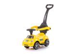 Chipolino Kinder Rutschauto 2 in 1 Turbo Schubstange Musikfunktion Rückenlehne gelb