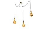 Hanglamp goud 3-lichts incl. LED spiegel goud dimbaar - Cava Luxe