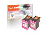 Peach HP 300 c 2 Druckköpfe 2*col ersetzt HP No. 300 c*2, CC643EE*2 für z.B. HP DeskJet D 1600, HP DeskJet D 1658, HP DeskJet D 1660, HP DeskJet D 1663 (wiederaufbereitet)