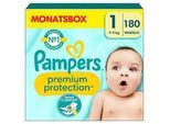 Pampers® Windeln Monatsbox premium protection™ Größe Gr.1 (2-5 kg) für Neugeborene (0-3 Monate), 180 St.