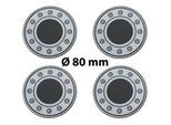 4 x Ø 80 mm Polymere Aufkleber / Schrauben-Optik / Nabenkappen, Felgendeckel