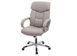 Bürostuhl MCW-A71, Chefsessel Drehstuhl, Kunstleder ~ taupe-grau-grau