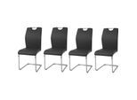 HTI-Line Schwingstuhl 4er-Set Nelly Schwarz