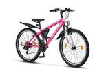 Licorne Bike Guide Premium Mountainbike in 20, 24 und 26 Zoll - Fahrrad für Mädchen, Jungen, Herren und Damen - Shimano 21 Gang-Schaltung, Kinderfahrrad, Kinder Farbe:Rosa/Weiß;Zoll:26