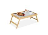 relaxdays Tabletttisch Betttablett Bambus