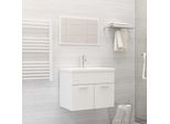 Ensemble Meuble salle de bain - Armoires de toilette placard - Blanc Aggloméré Chic-859568