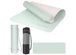 EliteAthlete® Yogamatte - Sportmatte - Fitnessmatte - Gymnastikmatte gepolstert & rutschfest für Fitness, Pilates - Yoga Matte - 183 cm x 61 cm x 0.6 cm - Trainingsmatte inkl. Transportgurt + Tasche - Mint