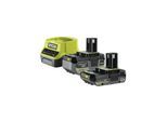 Ryobi - Pack 2 batteries 18V One+ 4.0Ah et 2.0Ah - chargeur rapide 2.0Ah RC18120-242X