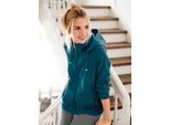 Fleecejacke CASUAL LOOKS, Damen, Gr. 52, blau (petrol), 100% Polyester, unifarben, figurumspielend, Jacken Fleecejacke