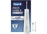 Oral-B Munddusche AquaCare 6, Aufsätze: 3 St., Kabellose mit Oxyjet-Technologie, grau|weiß