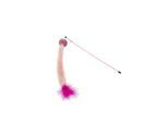 Dogman Cat Toy Teaser Fuzzy Pink Wand 35cm