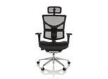 hjh OFFICE High End Bürostuhl ERGO-U2 LM Leder/Netzstoff mit Armlehnen (höhenverstellbar)