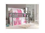 Spielbett Pino mit Textilset Vorhang, Tunnel und 3 Taschen versch. Designs