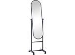 CLP Standspiegel Nane Oval I Stehspiegel 155x40 cm I Für Wohnzimmer Oder Schlafzimmer I Neigbar, 360° Drehbar I Ganzkörperspiegel Mit Rollen