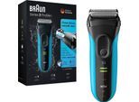 Braun Elektrorasierer Series 3 ProSkin 3040s, Präzisionstrimmer, Wet&Dry, blau|schwarz