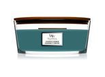 Woodwick Evergreen Cashmere geurkaars met een houten lont (hearthwick) 453,6 g